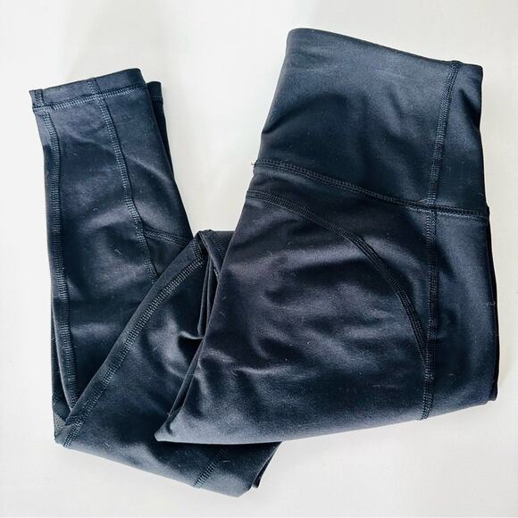 2 NEW OLD NAVY ACTIVE Black Navy Blue Go Dry Mesh Cutout High Rise Leggings S - Picture 15 of 15